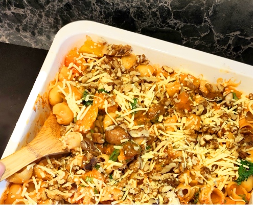 Pasta met pompoensaus